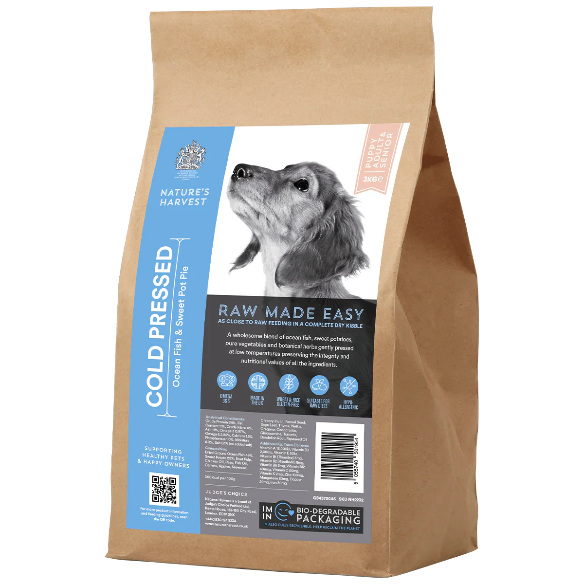 Cold Pressed Ocean Fish and Sweet Potato 3KG Hypoallergenic Dog Food - Raw Made Easy - Image 3