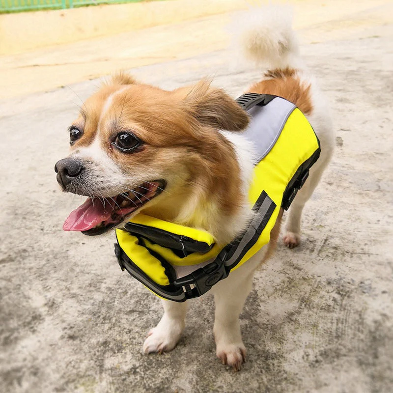 Dog Nylon design safety Life Jacket yellow - Image 5