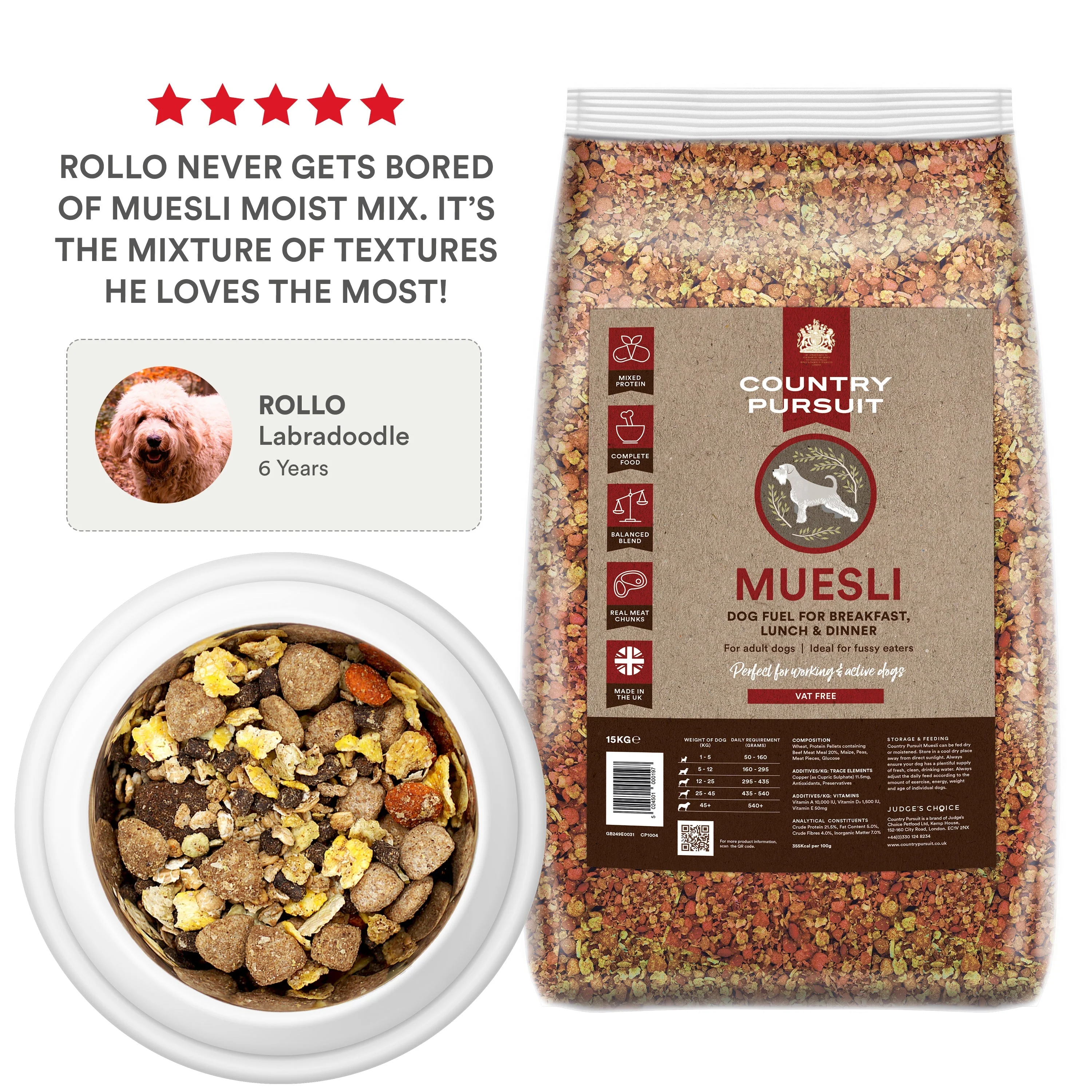 Muesli Moist Mix Adult Dry Dog Food - Image 6