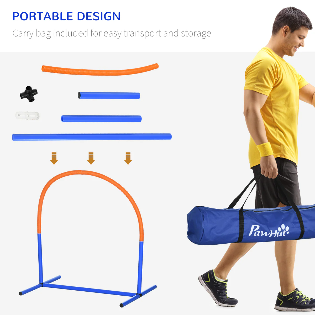 PawHut Dog Agility Training Equipment Pet Agility Training Set with Carry Bag - Image 4